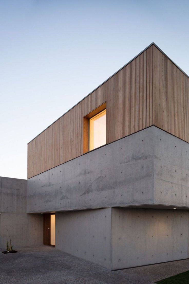 Modern concrete and wood residence